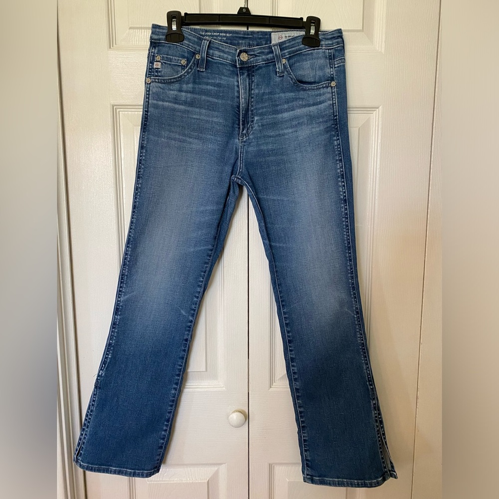 AG Adriano Goldschmied Jodi Crop Side Slit High Rise Flare Crop Jeans sz 28R